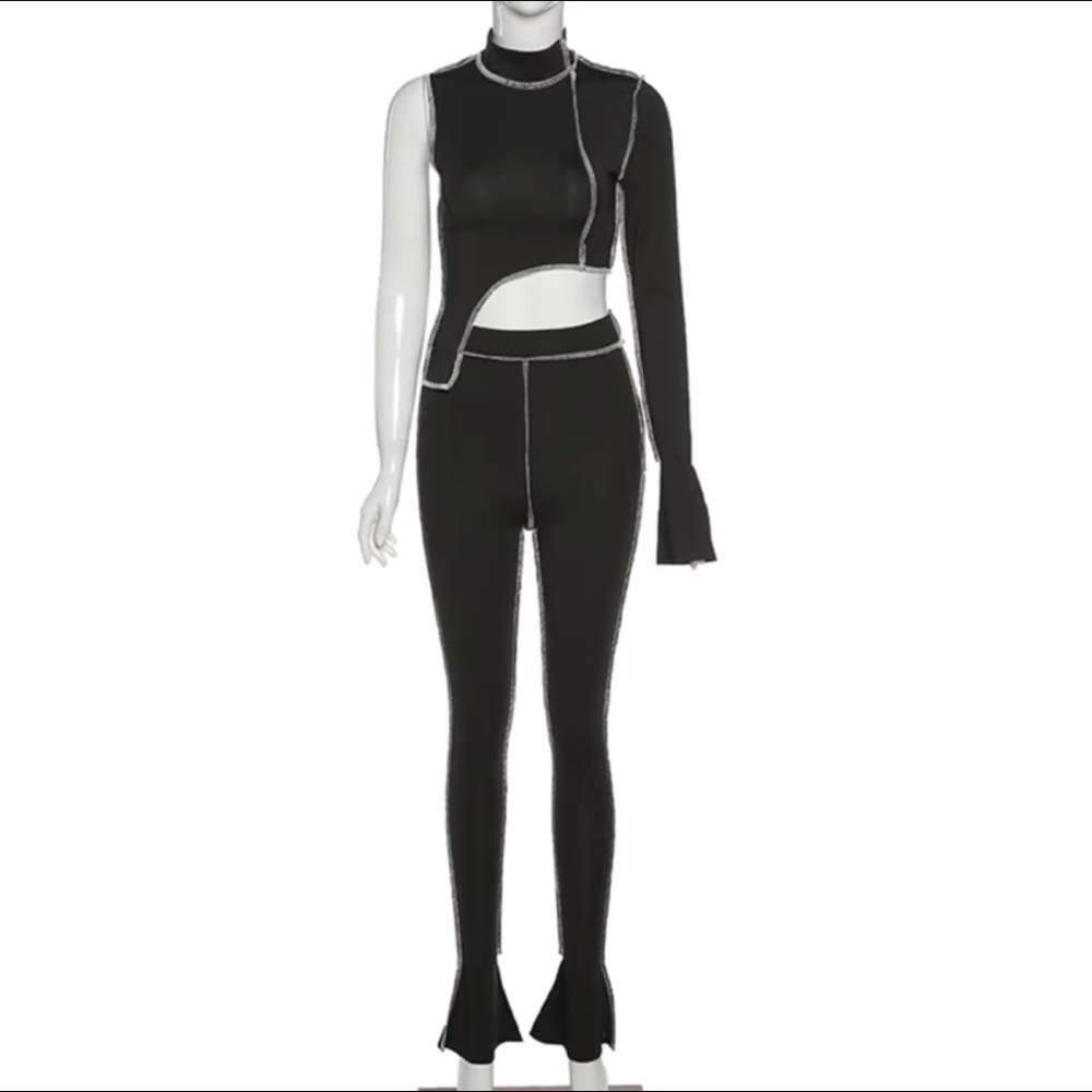 One shoulder 2 piece jumpsuit